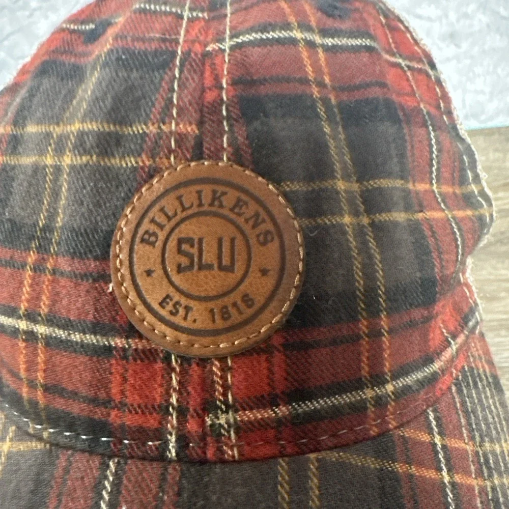 Billikens SLU Plaid Trucker Hat Red Tartan Mesh Adjustable Baseball Cap Legacy